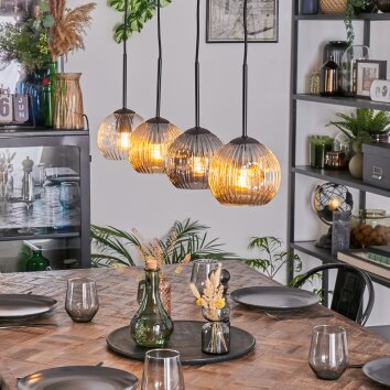 Ripoll Lampadario a sospensione, Lampada a sfera, Lampada a sospensione Ambrato, Chiaro, Grigio fumo, 4-Luci Ripoll Lampadario a sospensione, Lampada a sfera, Lampada a sospensione Ambrato, Chiaro, Grigio fumo, 4-Luci