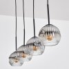 Ripoll Lampadario a sospensione, Lampada a sfera, Lampada a sospensione Cromo, Chiaro, Grigio fumo, 4-Luci
