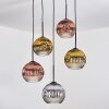 Koyoto Lampadario a sospensione, Lampada a sfera, Lampada a sospensione a cluster Cromo, Oro, Chiaro, Ramato, Grigio fumo, 5-Luci