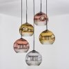 Koyoto Lampadario a sospensione, Lampada a sfera, Lampada a sospensione a cluster Cromo, Oro, Chiaro, Ramato, Grigio fumo, 5-Luci