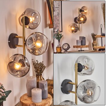 Ripoll Lampada a sfera, Applique Oro, Nero, 3-Luci