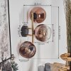 Koyoto Lampada a sfera, Applique Oro, Nero, 3-Luci