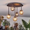 Chehalis Plafoniera, Lampada a sfera 39.5 cm Ambrato, Grigio fumo, 5-Luci