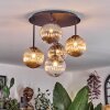 Chehalis Plafoniera, Lampada a sfera Ambrato, Chiaro, Grigio fumo, 5-Luci