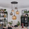 Ripoll Lampadario a sospensione, Lampada a sfera, Lampada a sospensione a cluster Ambrato, Grigio fumo, 5-Luci