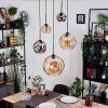 Ripoll Lampadario a sospensione, Lampada a sfera, Lampada a sospensione a cluster Ambrato, Grigio fumo, 5-Luci