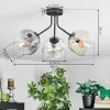 Ripoll Plafoniera, Lampada a sfera Ambrato, Chiaro, Grigio fumo, 3-Luci