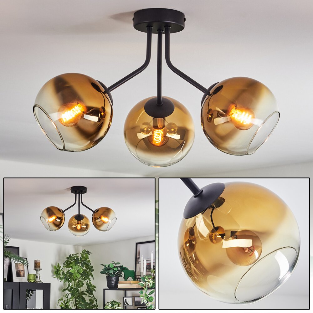 Koyoto Plafoniera, Lampada a sfera 42 cm Oro, Chiaro, 3-Luci main product photo