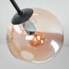 Gastor Plafoniera, Lampada a sfera 42 cm Ambrato, Chiaro, Grigio fumo, 3-Luci