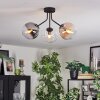 Gastor Plafoniera, Lampada a sfera 42 cm Ambrato, Chiaro, Grigio fumo, 3-Luci