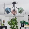 Koyoto Plafoniera, Lampada a sfera Blu, Verde, Ramato, 3-Luci