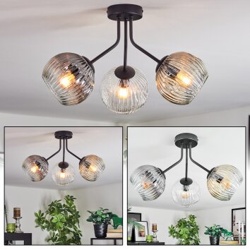 Ripoll Plafoniera, Lampada a sfera Ambrato, Chiaro, Grigio fumo, 3-Luci Ripoll Plafoniera, Lampada a sfera Ambrato, Chiaro, Grigio fumo, 3-Luci