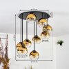Koyoto Plafoniera, Lampada a sfera Oro, Chiaro, 9-Luci