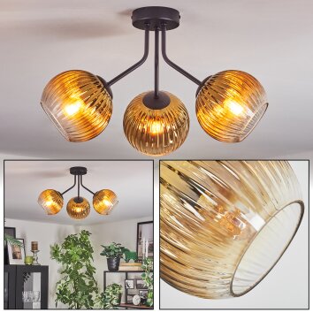 Koyoto Plafoniera, Lampada a sfera Oro, Chiaro, 3-Luci