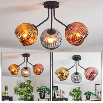 Ripoll Plafoniera, Lampada a sfera Oro, Ramato, Grigio fumo, 3-Luci