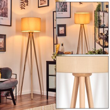 Soungou Lampada da terra Legno chiaro, Bianco, 1-Luce