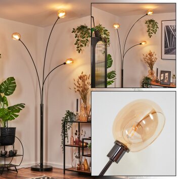 Nikkala Lampada da terra Cromo, Nero, 3-Luci