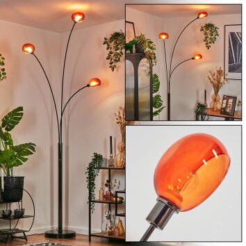 Nikkala Lampada da terra Cromo, Nero, 3-Luci