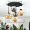Chehalis Plafoniera, Lampada a sfera Ambrato, Grigio fumo, 5-Luci
