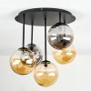 Chehalis Plafoniera, Lampada a sfera Ambrato, Grigio fumo, 5-Luci