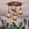 Chehalis Plafoniera, Lampada a sfera Ambrato, Grigio fumo, 5-Luci