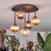 Chehalis Plafoniera, Lampada a sfera Ambrato, Chiaro, Grigio fumo, 5-Luci