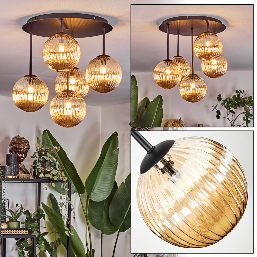 Chehalis Plafoniera, Lampada a sfera 45 cm Ambrato, 5-Luci main product photo