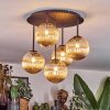 Chehalis Plafoniera, Lampada a sfera 45 cm Ambrato, 5-Luci
