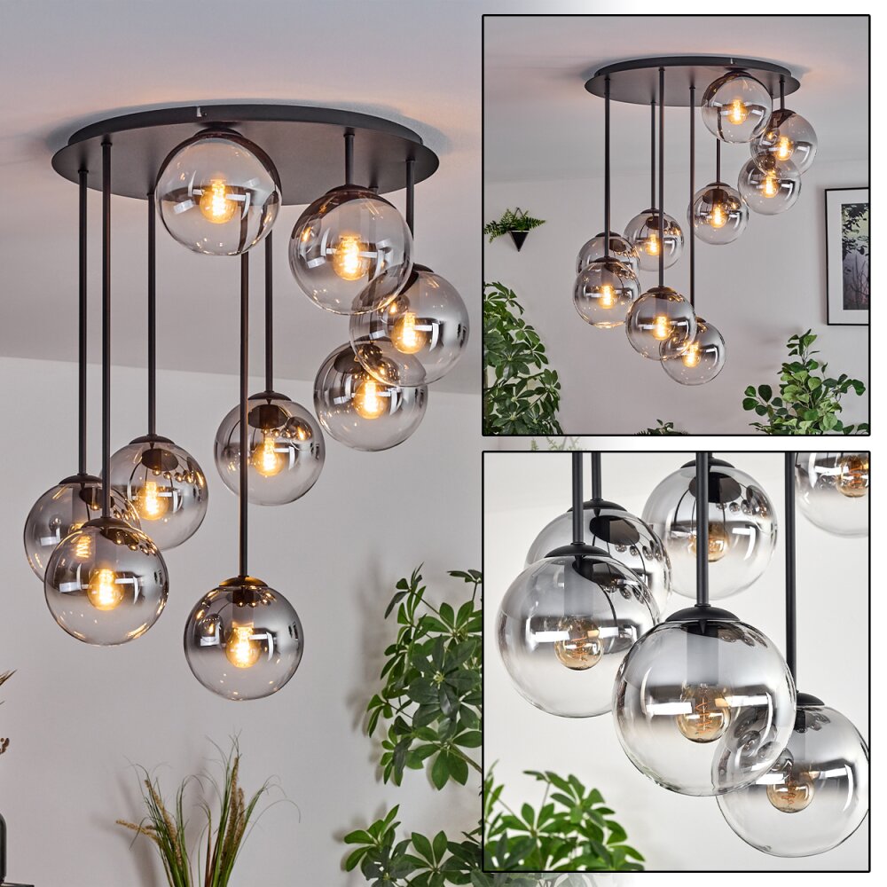 Gastor Plafoniera, Lampada a sfera Chiaro, Grigio fumo, 9-Luci main product photo