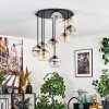 Koyoto Plafoniera, Lampada a sfera Ambrato, Chiaro, Grigio fumo, 9-Luci
