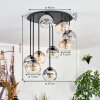 Koyoto Plafoniera, Lampada a sfera Ambrato, Chiaro, Grigio fumo, 9-Luci
