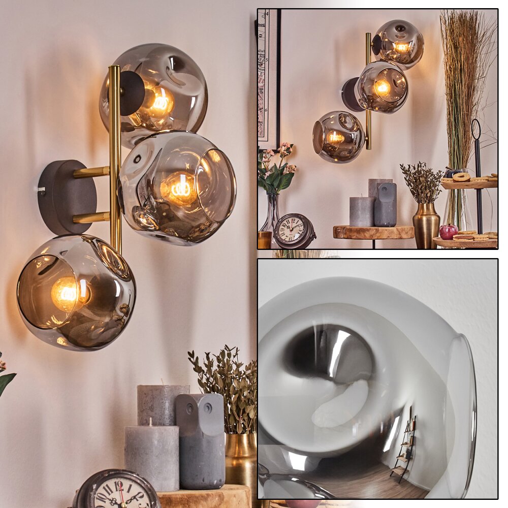 Ripoll Lampada a sfera, Applique Oro, Nero, 3-Luci main product photo
