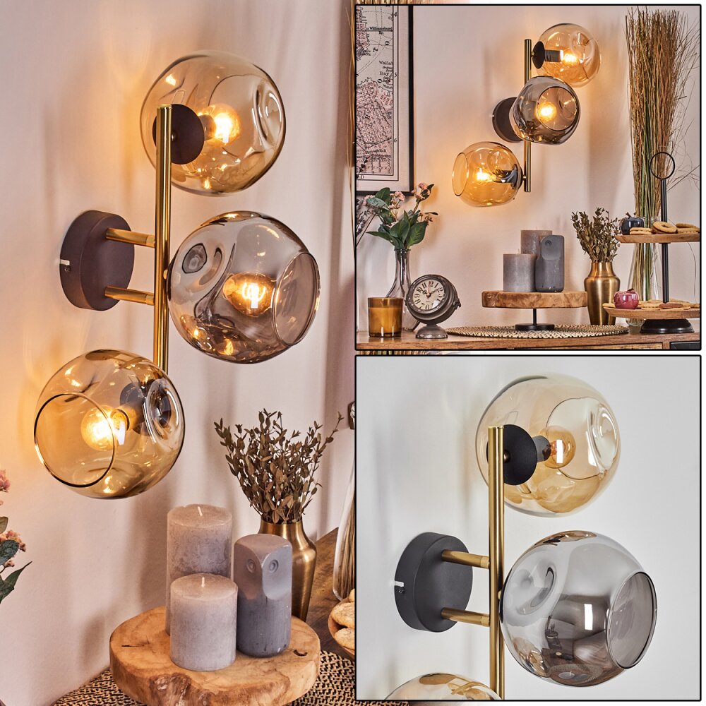 Ripoll Lampada a sfera, Applique Oro, Nero, 3-Luci main product photo
