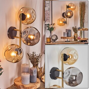 Ripoll Lampada a sfera, Applique Oro, Nero, 3-Luci