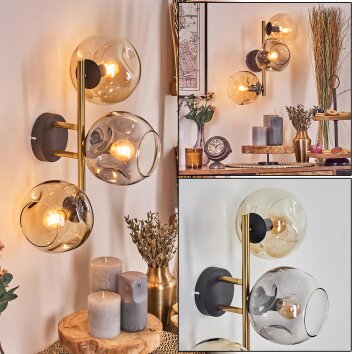 Ripoll Lampada a sfera, Applique Oro, Nero, 3-Luci