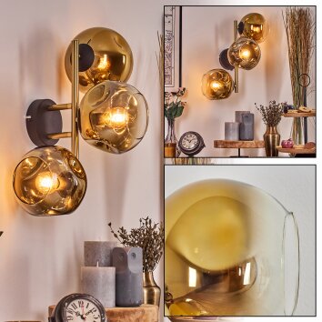 Ripoll Lampada a sfera, Applique Oro, Nero, 3-Luci