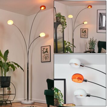 Nikkala Lampada da terra Cromo, Bianco, 3-Luci
