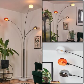 Nikkala Lampada da terra Cromo, Bianco, 3-Luci