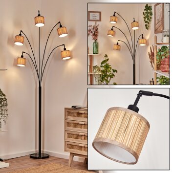 Bongal Lampada da terra Nero, 5-Luci