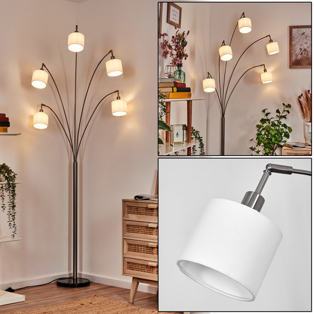 Bassagoda Lampada da terra Nichel opaco, Nero, 5-Luci main product photo