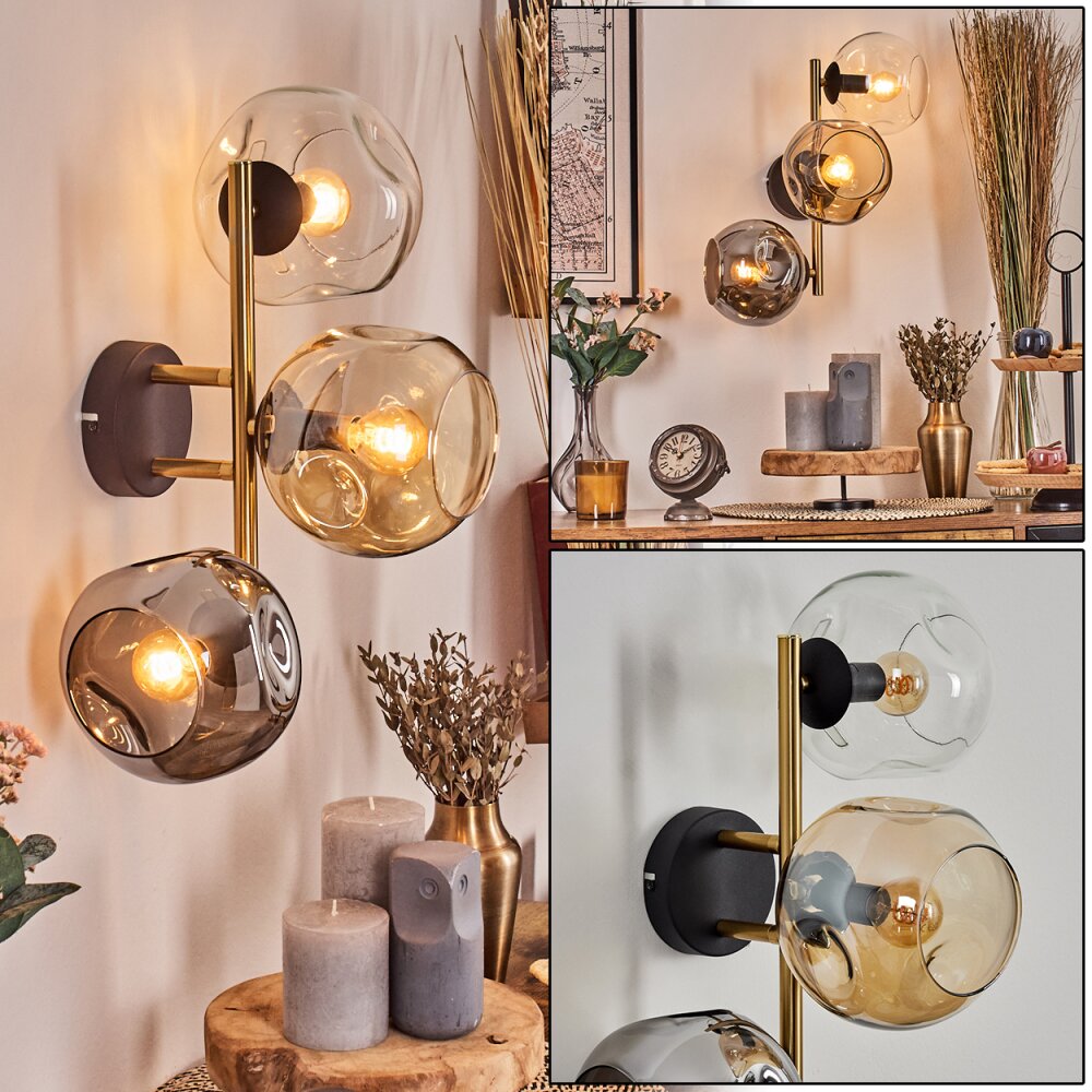 Ripoll Lampada a sfera, Applique Oro, Nero, 3-Luci main product photo