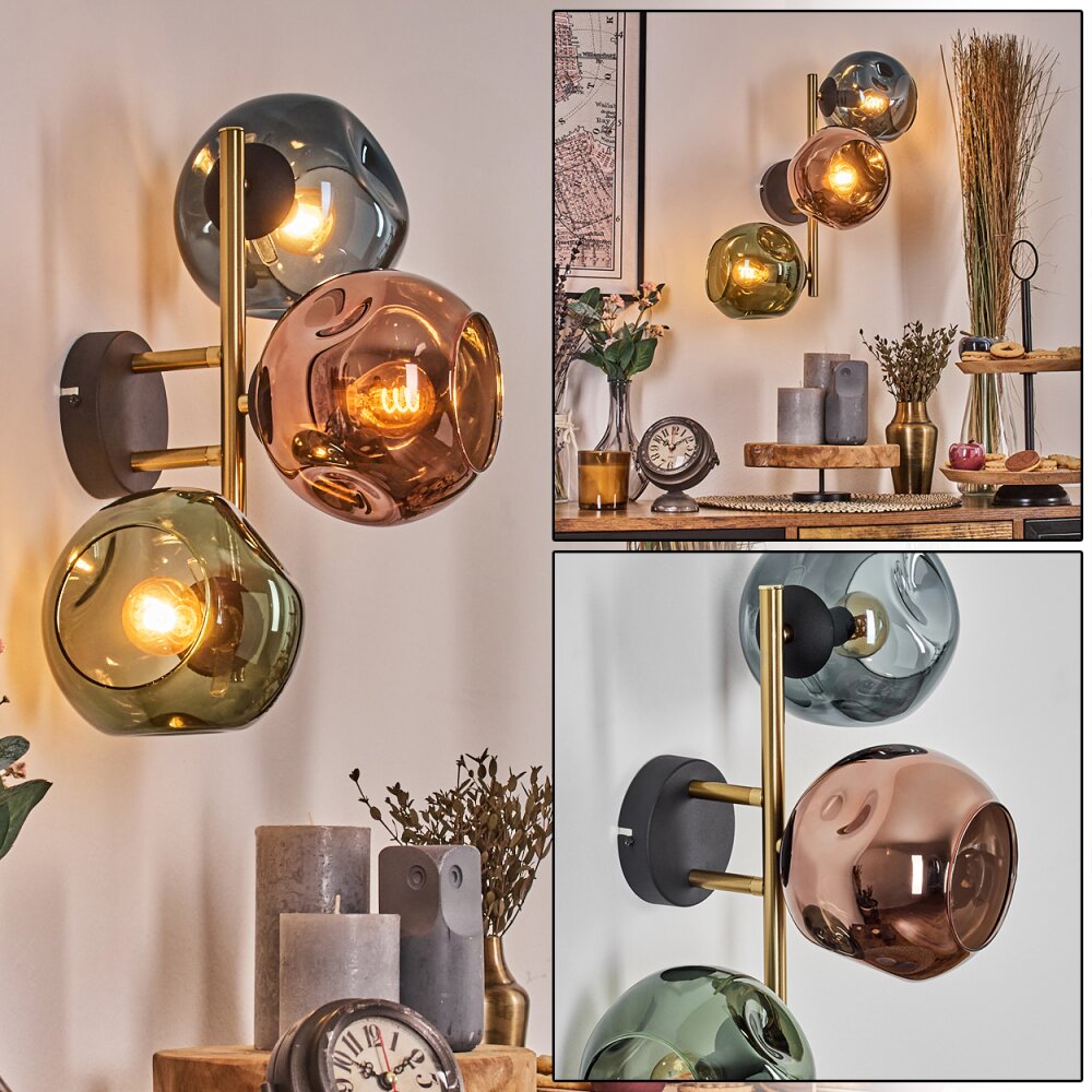 Ripoll Lampada a sfera, Applique Oro, Nero, 3-Luci main product photo