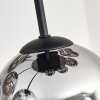Gastor Plafoniera, Lampada a sfera 57 cm Cromo, Chiaro, Grigio fumo, 9-Luci