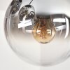Gastor Plafoniera, Lampada a sfera 57 cm Cromo, Chiaro, Grigio fumo, 9-Luci