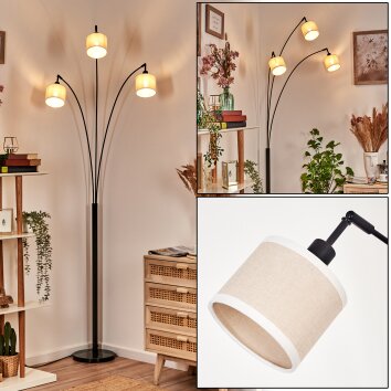 Bassagoda Lampada da terra Nero, 3-Luci Bassagoda Lampada da terra Nero, 3-Luci