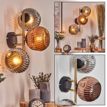 Ripoll Lampada a sfera, Applique Oro, Nero, 3-Luci