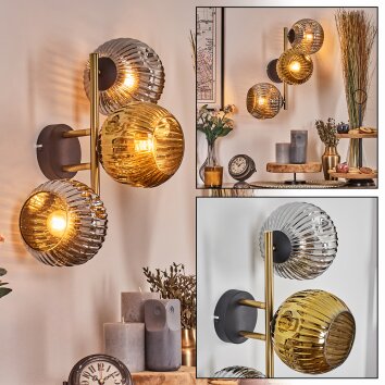 Ripoll Lampada a sfera, Applique Oro, Nero, 3-Luci