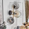 Ripoll Lampada a sfera, Applique Oro, Nero, 3-Luci