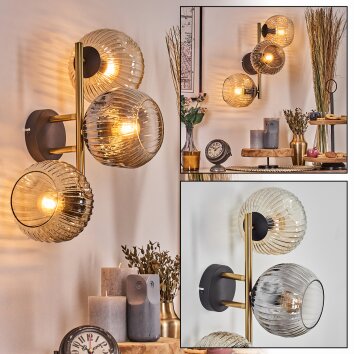 Ripoll Lampada a sfera, Applique Oro, Nero, 3-Luci