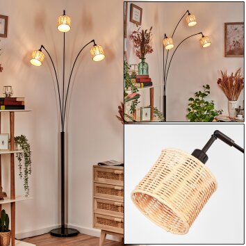 Cavaca Lampada da terra Cromo, Nero, 3-Luci